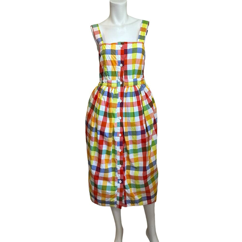 Christopher John Rogers for Target Multicolored Plaid Tank Summer Dress sz 6 - Picture 13 of 13
